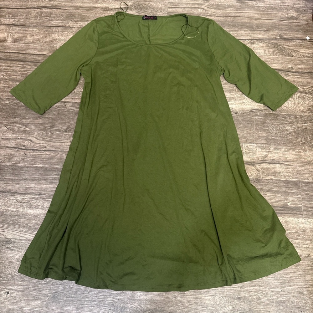 Annabelle Olive Green Dress - Picture 2 of 8